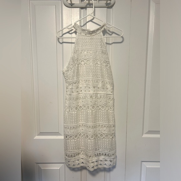 Cute Peek-A-Boo Boho White Dress - Picture 3 of 4